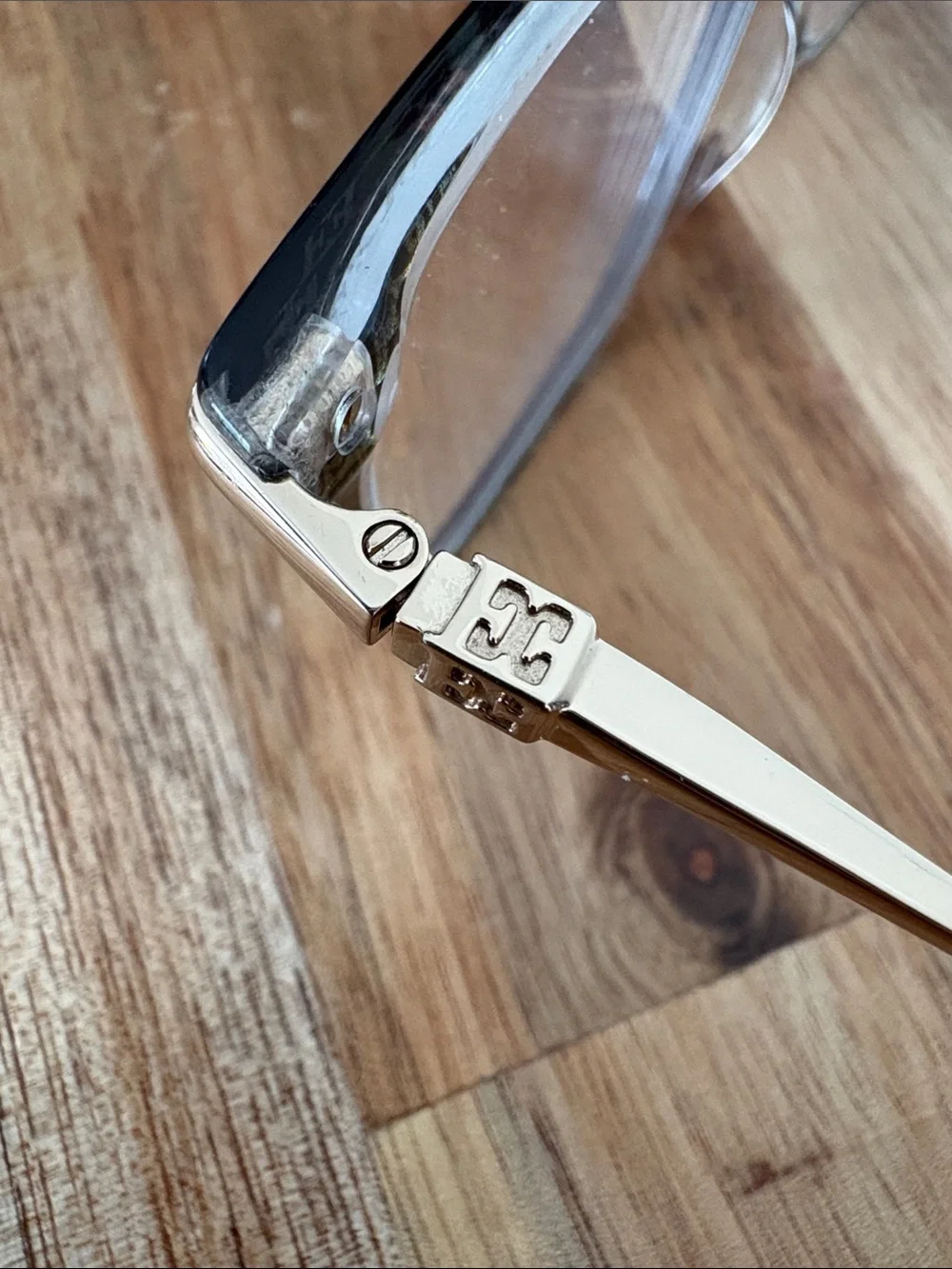 ESCADA Black and Gold Rectangular Reading Glasses frames
